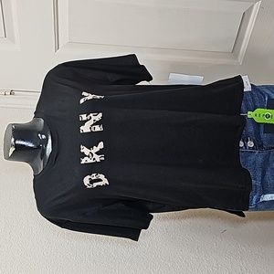 DKNY with Leopard Print Logo Blouse